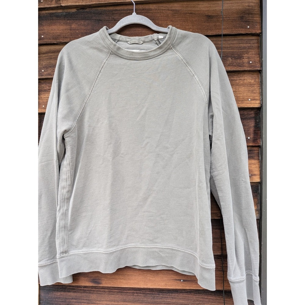 Buck Mason Mens Vintage Sage French Terry Raglan Sleeve Pullover Sweatshirt Med